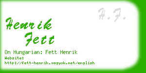 henrik fett business card